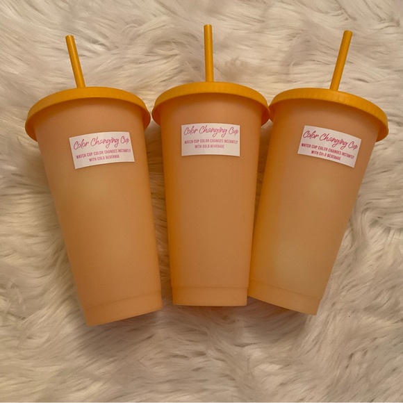 Orange Color Changing Cups - New - Bundle of 3 - Picture 3 of 9